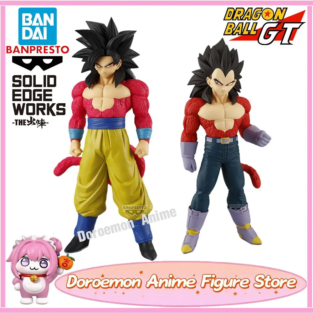 Preorden Original Bandai Banpresto Solid Edge Works Dragon Ball Gt Son Goku Ssj4 Vegeta Ssj4 figura de Anime clásica modelo de juguete