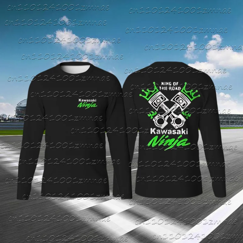 

Men's Long Sleeve T-Shirt Kawasaki Off-Road Endurance Race Motorcycle Downhill Speed Bike 3D Printing T-Shirt Women Bike Shirt