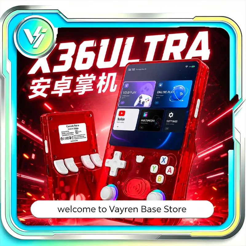 R36 Ultra X Open Source Retro Handheld Game Console Linux System 4.5 Inch IPS Screen Portable Player for Pocket Gaming Setup