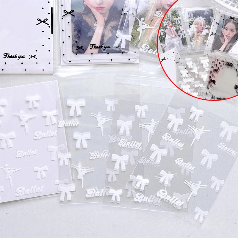 50pcs/pack Clear Photocard Sleeves Self-adhesive Card Cover Idol Photo Packaging Bag Self Sealing Bag Gift Card Protector