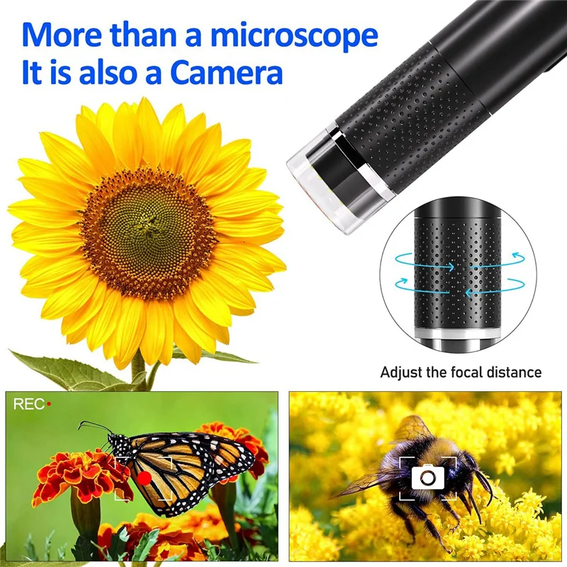

BABP Wireless Digital Microscope,50X-1000X Magnification WiFi Camera Handheld Pocket Microscope Camera for IOS Android Phone