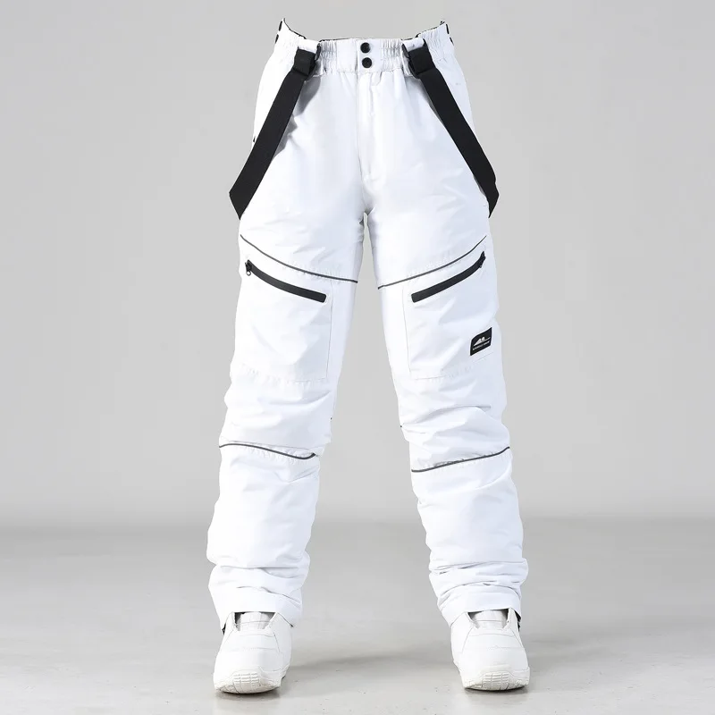 Snow Pants Windproof Thickened Warm and Waterproof Cotton Padded Men Women Winter Ski Snowboard Trousers