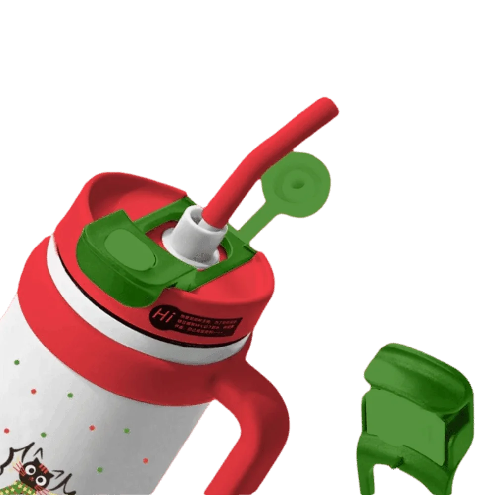 

Вакуумный стакан 33 унции, мультяшная термобутылка для воды из нержавеющей стали, герметичная с ручкой и крышками, чашка для прямого питья, дорожная