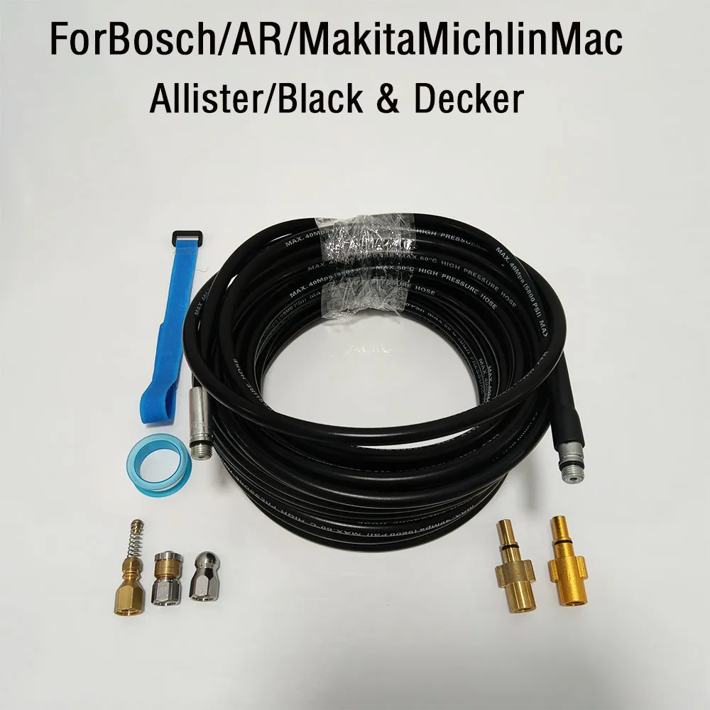 

Sewer Drainage Cleaning Hose Pipe Dredging Kit ewage Cleaning Nozzle Applicable toBosch/AR/MakitaMichlinMacAllister/Black/Decker