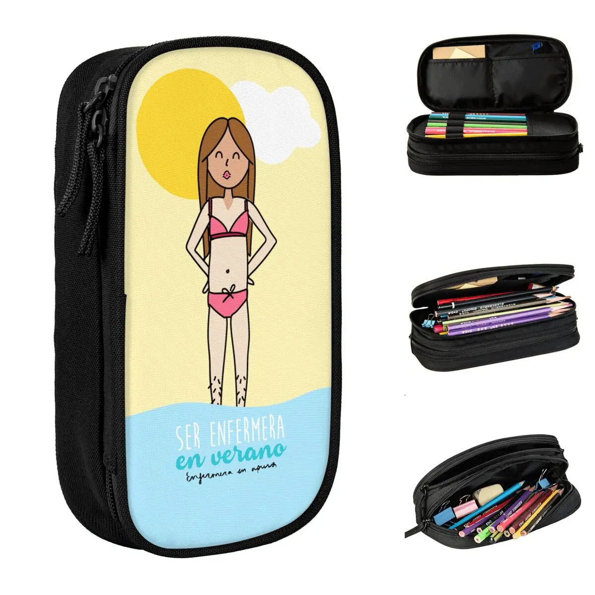 

New Doctor Nurse Pencil Case Enfermera En Apuros Pencil Box Pen Holder for Student Large Storage Bag Students School Stationery