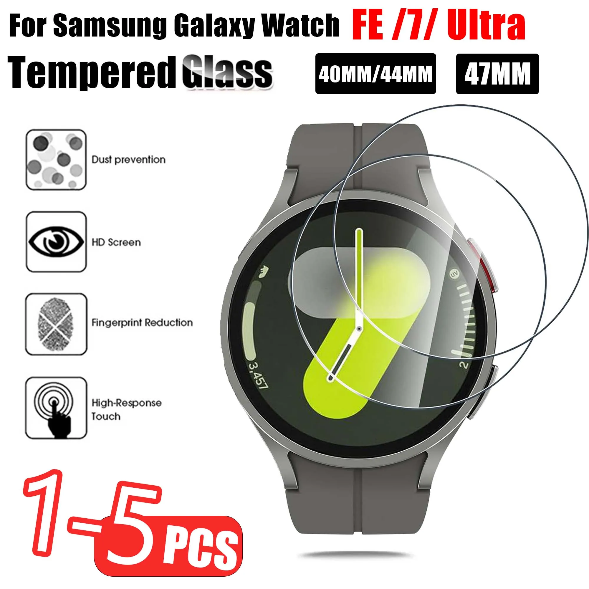 Tempered Glass Screen Protector For Samsung Galaxy Watch 7 Ultra FE Full Cover Anti-scratch Film For Galaxy Watch 40MM 44MM 47MM