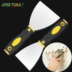 Cuchillo de masilla de acero inoxidable, espátula de limpieza espesante, mango de plástico, herramienta de mano para enyesado de pared