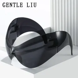 Oversized Y2k Sports Sunglasses Women 2000's Wrap Around Shield Goggle Men Luxury Brand Designer Trends Punk Sun Glasses Oculos