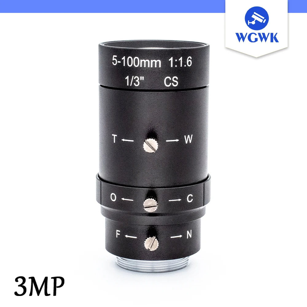 

WGWK-C35-100A CCTV 5-100mm Camera Lens CS Mount 3MP Manual Zoom For Industrial Machine Vision IP Camera Lens Surveillance Webcam