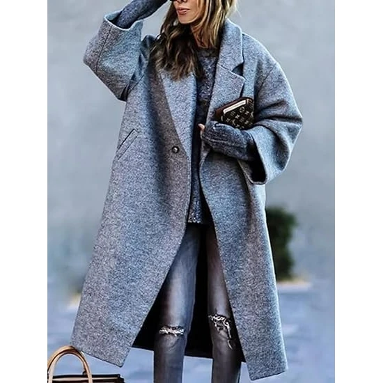 

Осень-зима, новое женское длинное однотонное теплое шерстяное пальто, повседневное трансграничное модное пальто Princ Sve
