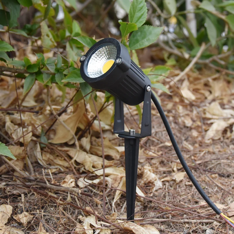 Led cob pico lâmpada do gramado 7w 10 15 5 iluminação do jardim ao ar livre iluminação à prova dwaterproof água led jardim caminho holofotes AC85-265V DC12-24V