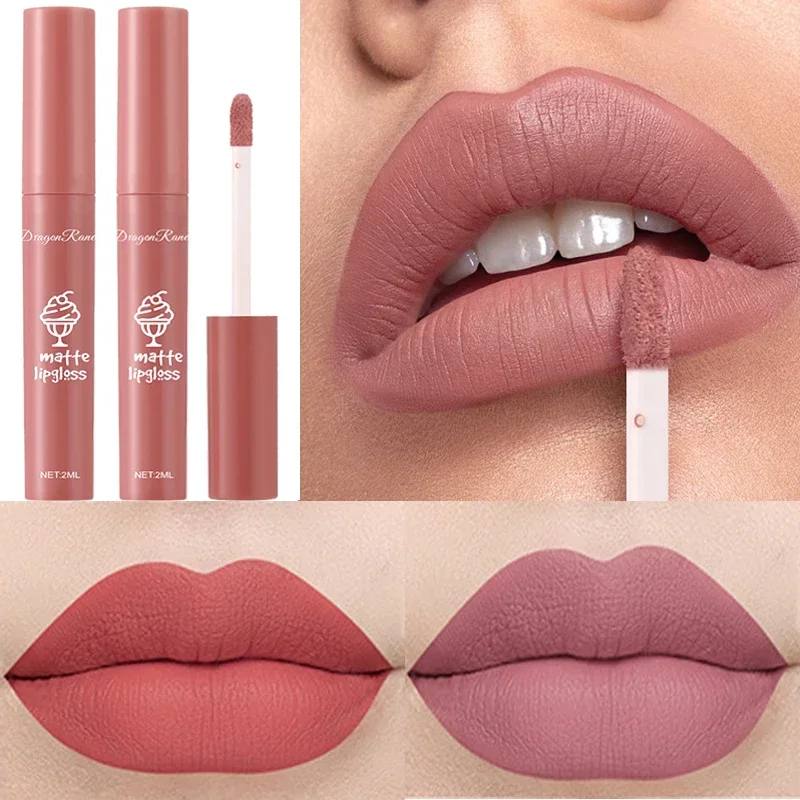 Matte Velvet Lip Gloss Waterproof Long-lasting Liquid Lipstick Cosmetic Beauty Non-stick Cup Makeup Gift