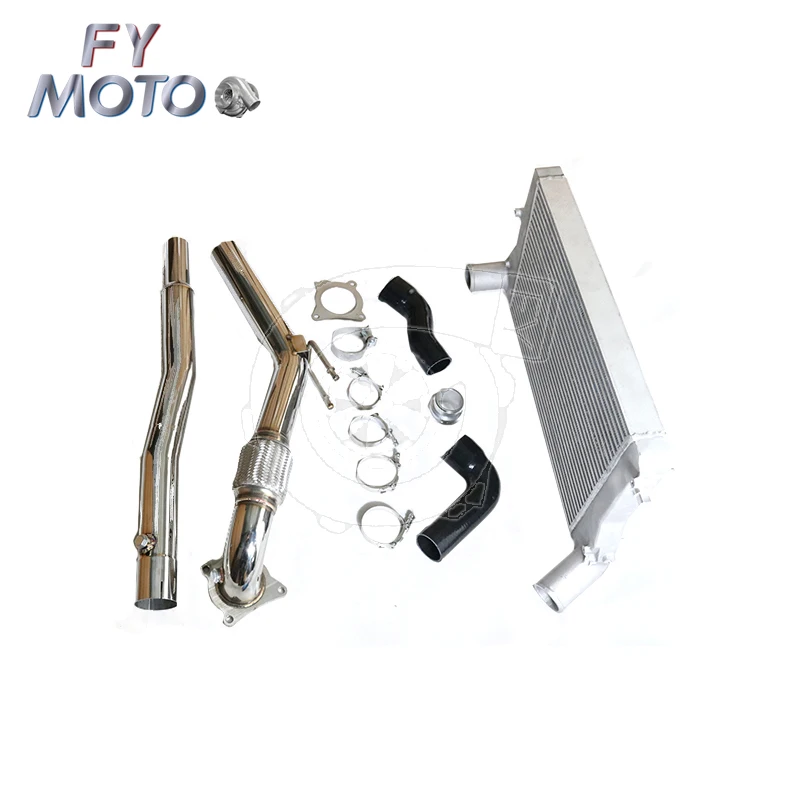 Bar&plate Intercooler Kit + Exhaust Downpipe for GTI 2.0 FSI TSI MK5 MK6 A3