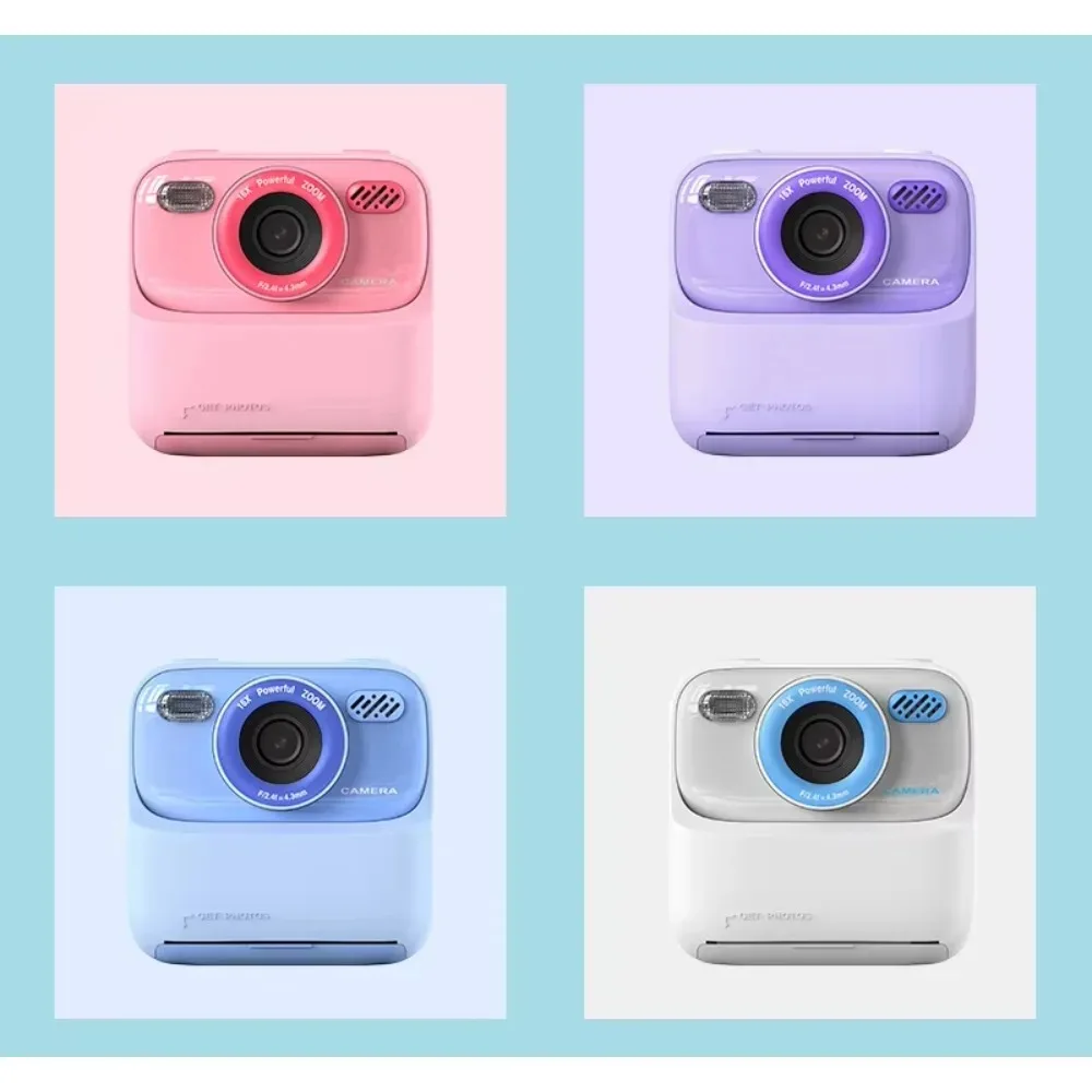 Pink Children's Instant Print Camera 1080P Digital Camera 16x Zoom CMOS Photo Printer, Children's Toys P79