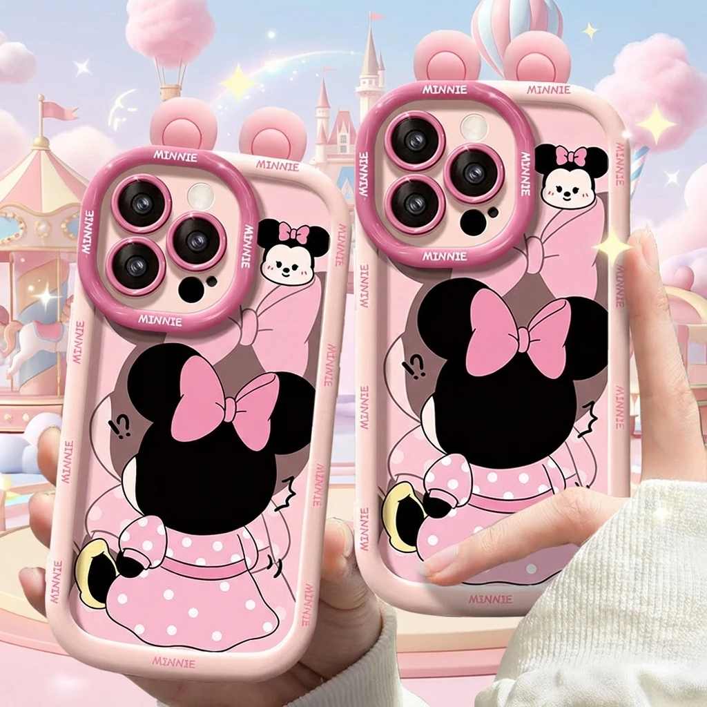 

iPhone 15 Pro Max Case for Women Cute Minnie Mouse Doll Design Compatible with iPhone 14 Plus 13 16 New Couple Matching
