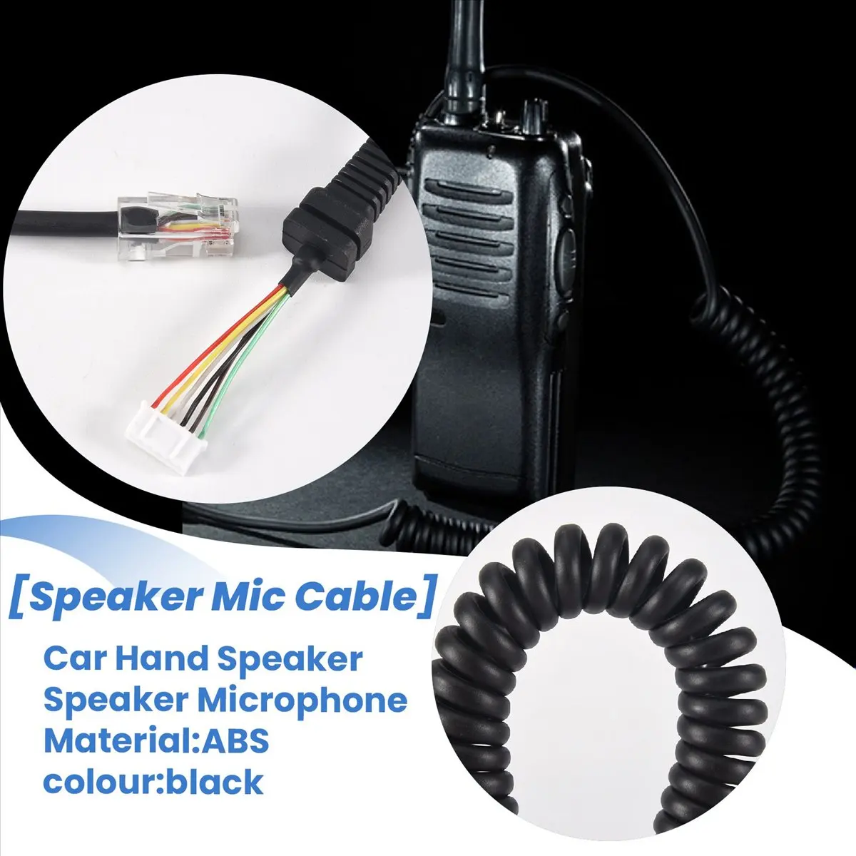 A64I Car Hand Speaker Microphone Cable for -48 -48A6J FT-8800R FT-8900R FT-7900R FT-1807 FT-7800R FT-2900R FT-1900