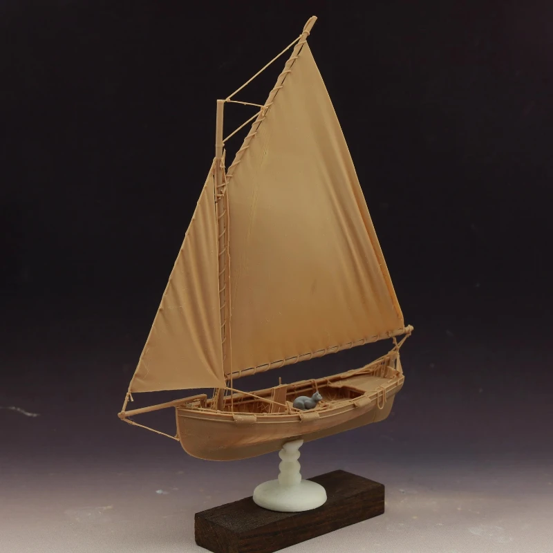Kit de modelo de barco de pesca de una pieza, costilla completa, con vela y mástil, barco de precisión, modelo de barco ensamblado a mano, escalas múltiples opcionales
