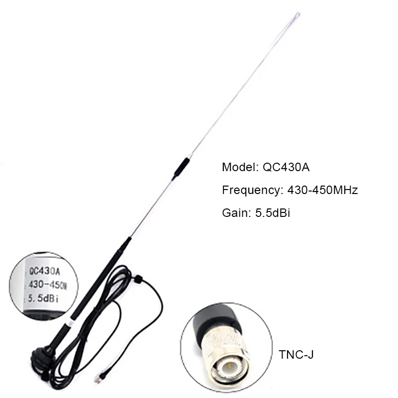 

QC430A Transmitting Antenna 430-450MHz 5.5dBi RTK Whip Surveying Mapping TNC Connector For UniStrong STONEX GEOMAX Radio Station