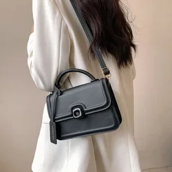 Bolsa De Ombro De Couro PU Para Mulheres, Bolsa Crossbody, Versátil, Cor Doce, Portátil, Pequena, Quadrada, Moda, Nova Chegada