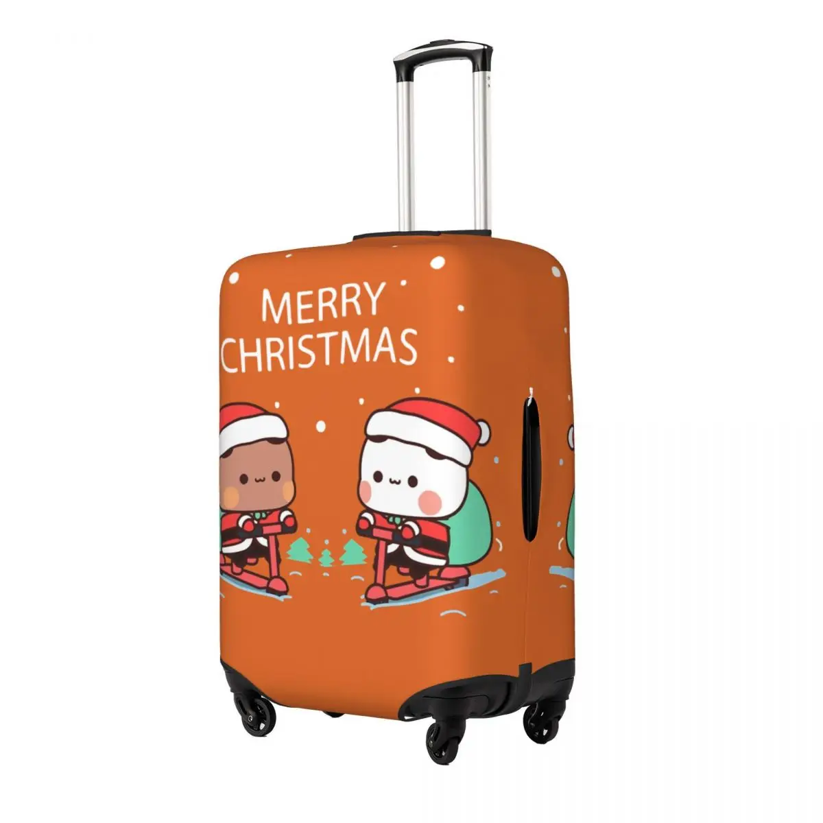 Bubu And Dudu Merry Christmas Tree Santa Suitcase Cover Vacation Cruise Trip Elastic Luggage Case Protector