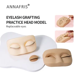 Practice Eyelash Small portable Head Mannequin Silicone material Removable Replacement Eyelid Training Eyelash Extensions Tools