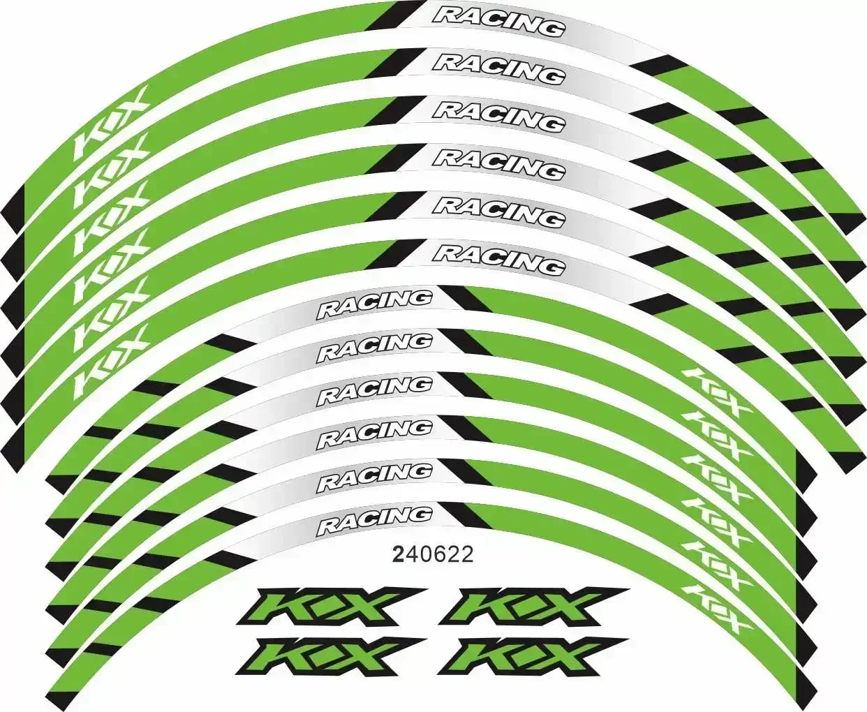 For Kawasaki KX 450 250 250F 450F 85 125 100 50 550 60 65 80 85  Motorcycle Parts Contour Wheel Decoration Decal Sticker - D