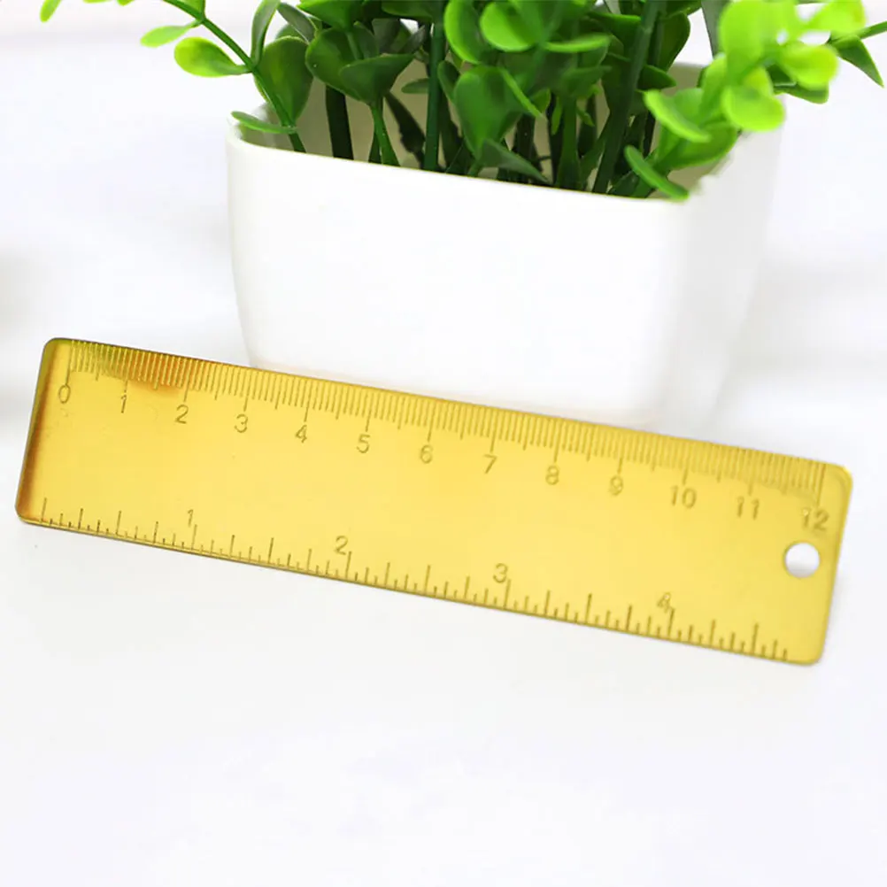 

2 pcs StainlessSteelRuler SchoolSupplies PreciseScale DraftingTools DrawingRuler NordicStyle Golden LongLasting