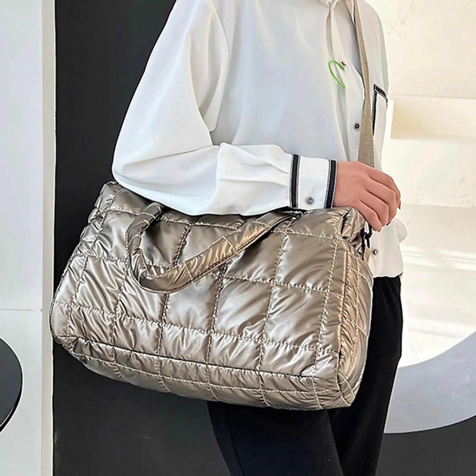 Puffer Crossbody Bag for Women Medium Size Lady Shopping Bag Shoulder Bag