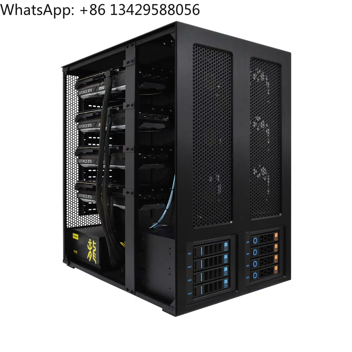 WS04A-1 4GPU 4090 China Supplier Server Network Storage Server for EATX Motherboard Hot-swappable Graphic Workstation Chassis