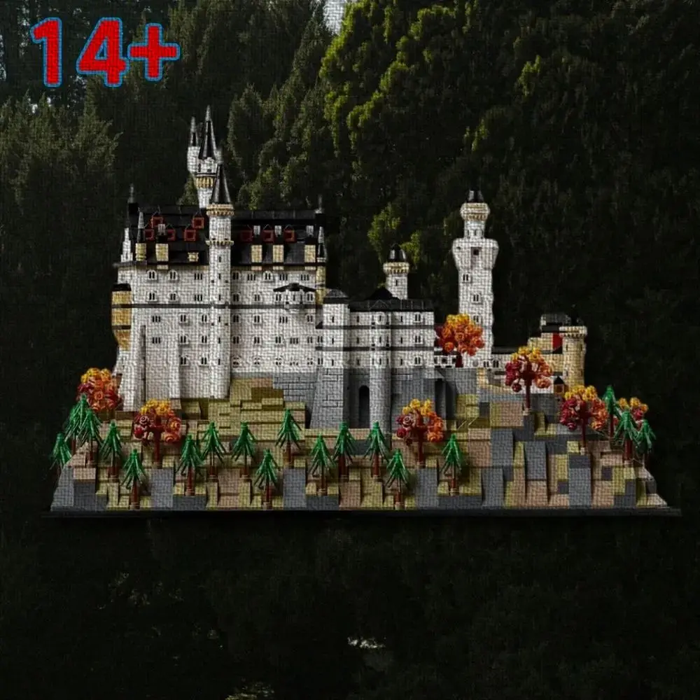 

2026 New Fit 21063 Castle Architectural Model Building Blocks Set Neuschwanstein Forest Landscapefor Kit Adults Christmas Gift