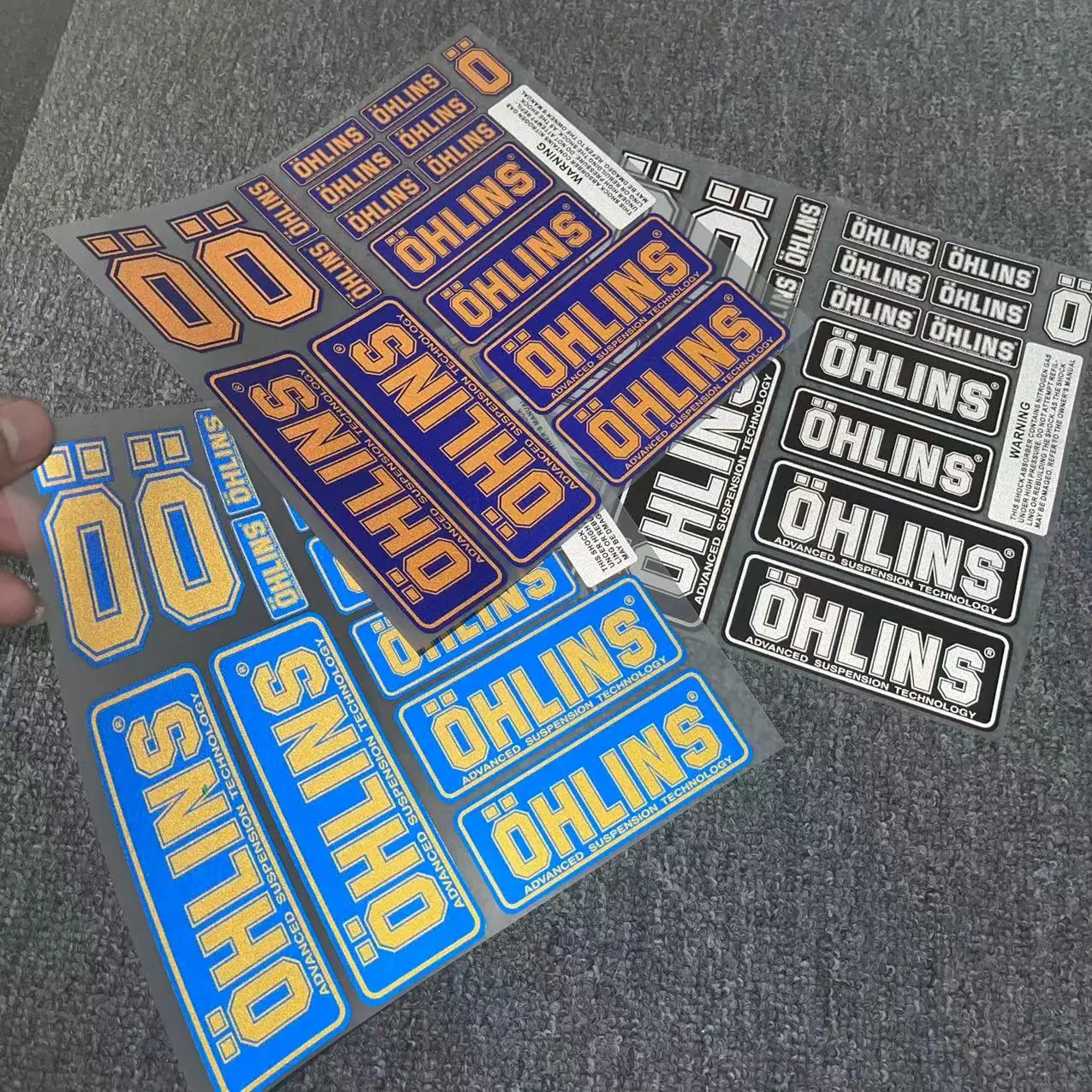 

OHLINS Motorcycle Decal Decoration Logo Accessories High Reflective Suspension Shock Absorption Modified Moto Waterproof Sticker