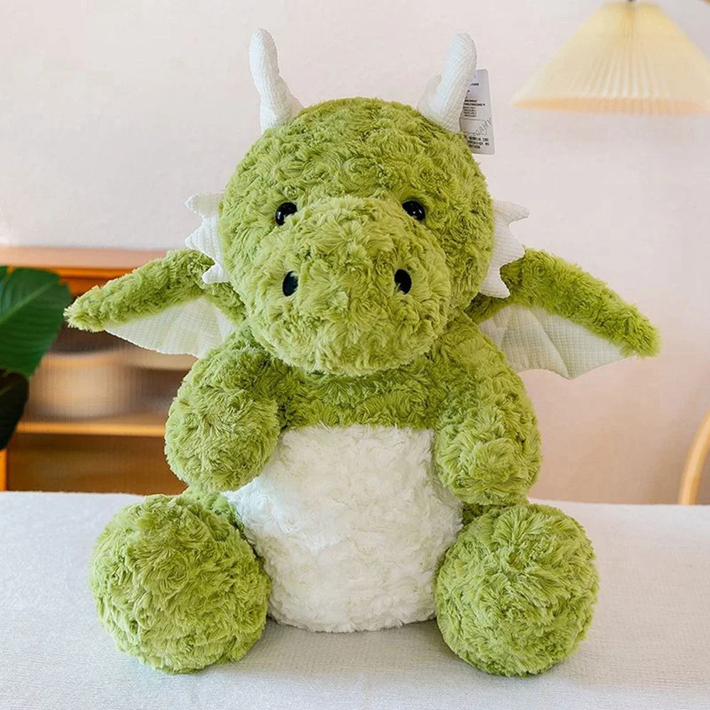 

20CM Cute Little Dragon Plush Toy Super Soft Long Curly Solid Color Mythical Dinosaur Doll To Friends Birthday Initiative Gift