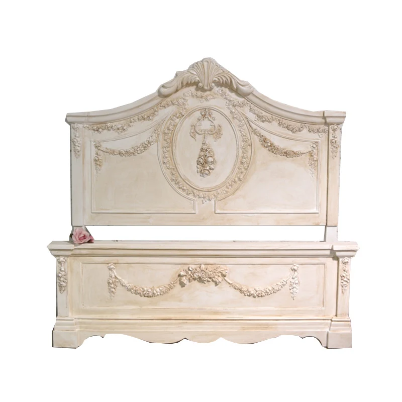 

Solid wood bed French retro exquisite romantic carved princess bed American country bedroom 1.8 meters double wedding