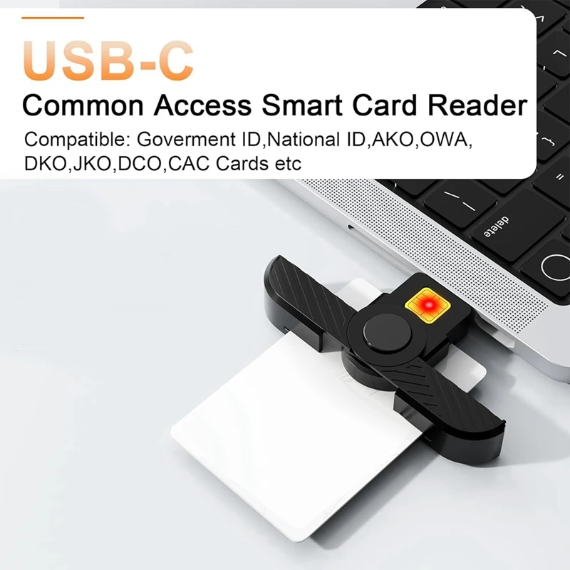 New USB C CAC Card Reader, Foldable CAC Reader USB C Secure Access For Ids And Smart Cards For Mac OS, Windows,Linux