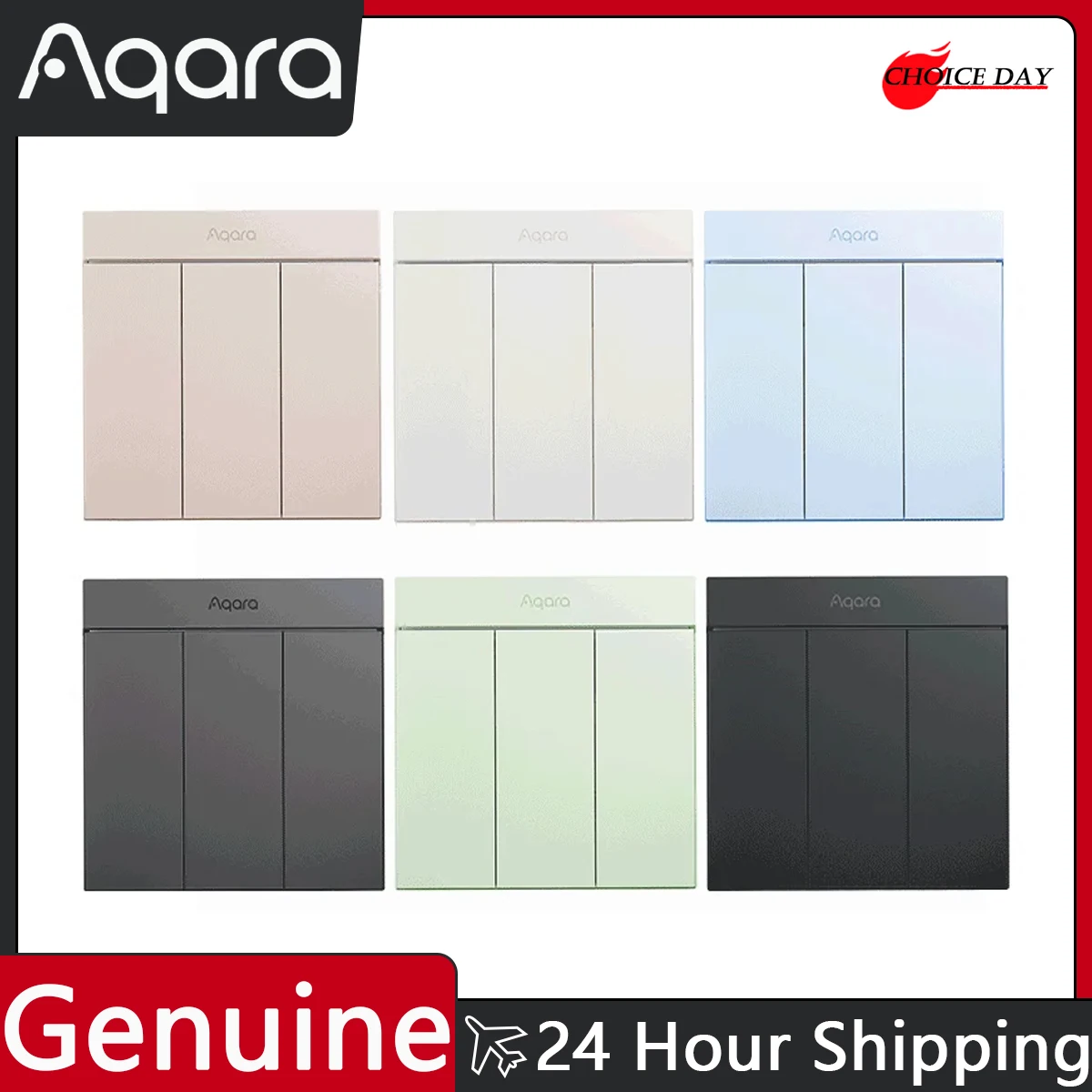 Original Aqara Smart Wall Switch H1M Zigbee 3.0 Neutral MARS-Tech 6 Colors Wireless Key Light Switch Smart Home For Homekit App