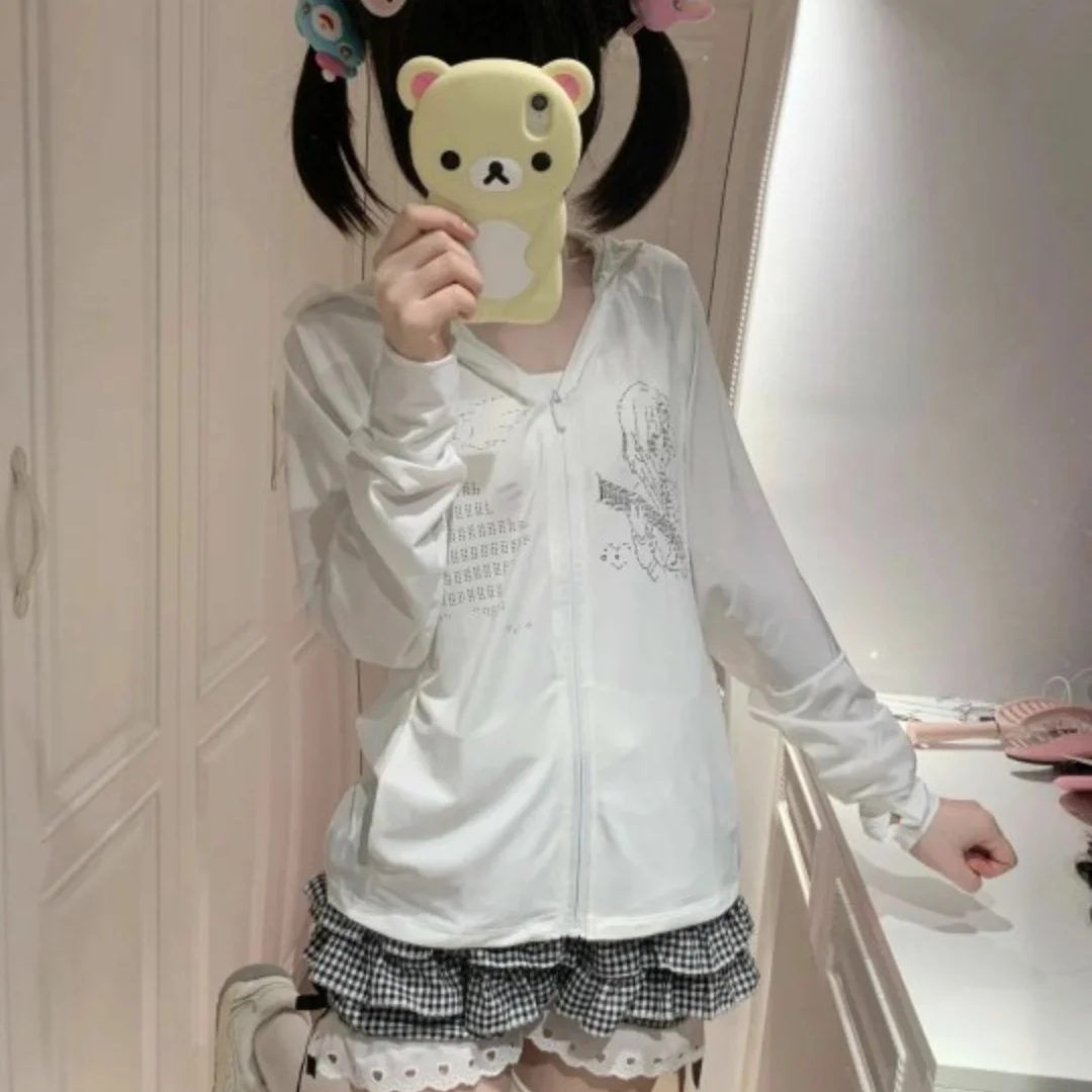 Summer Unique Y2K Sunscreen Coat, Women's Zipper Hoodie, Autumn Versatile Cute Home Cute Hot Girl Hoodie Top