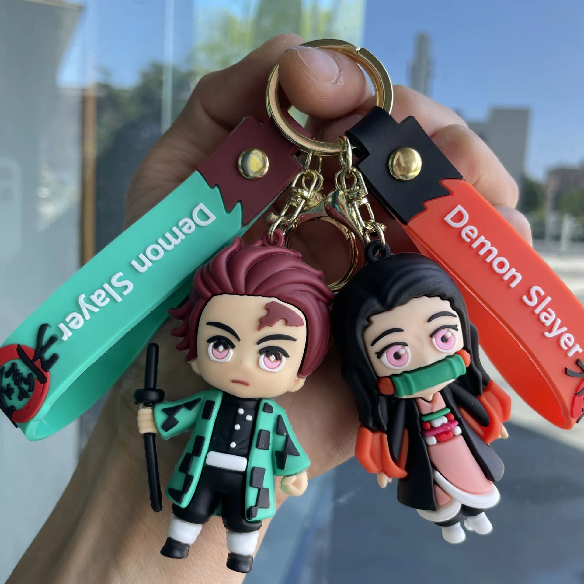 

New Demon Slayer Kimetsu No Yaiba Blade of Ghost Keychain Cute Bag Pendant Car Key Pendant Fans Gift Anime Jewelry Accessories
