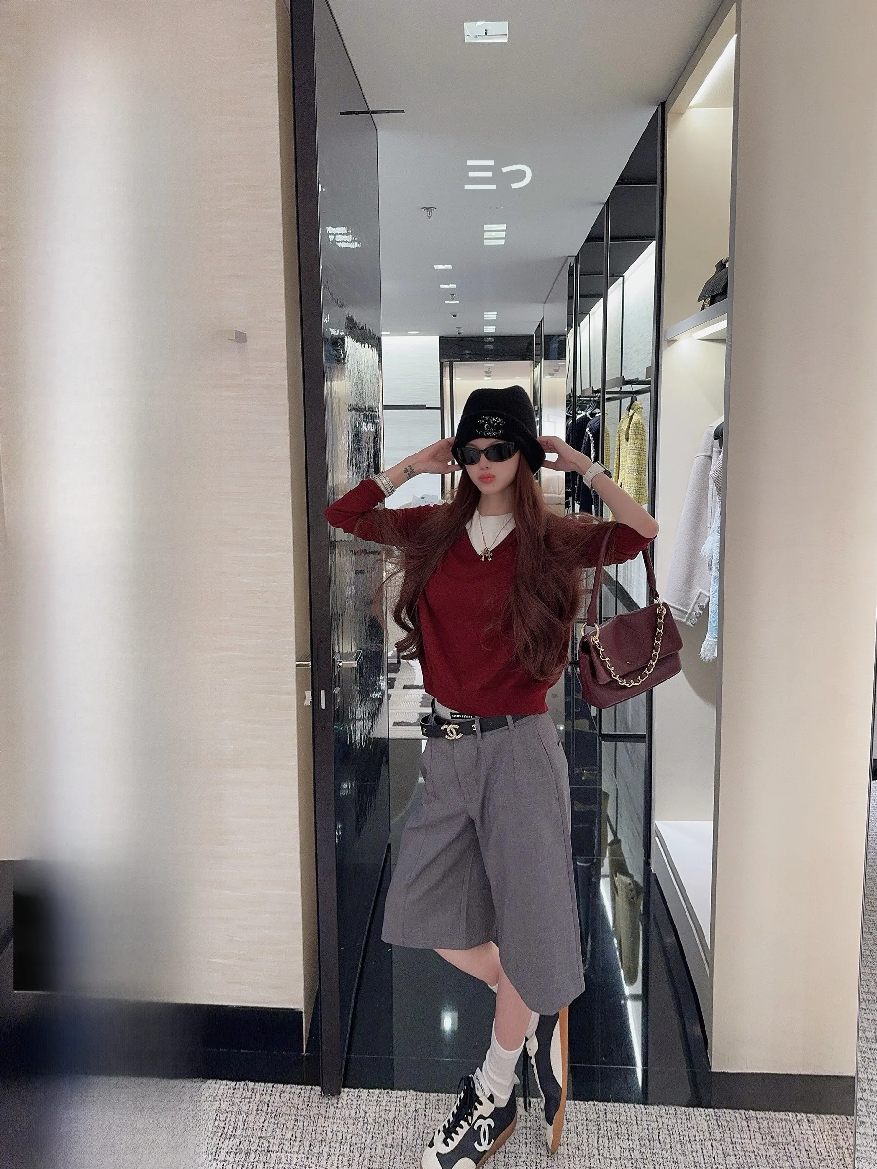 

Zhaochencen Color Blo Knitted Sweater Women's Spring Autumn Lazy Sle Overhead Top Fake Two-Piece Wool Blend Soft Fabric