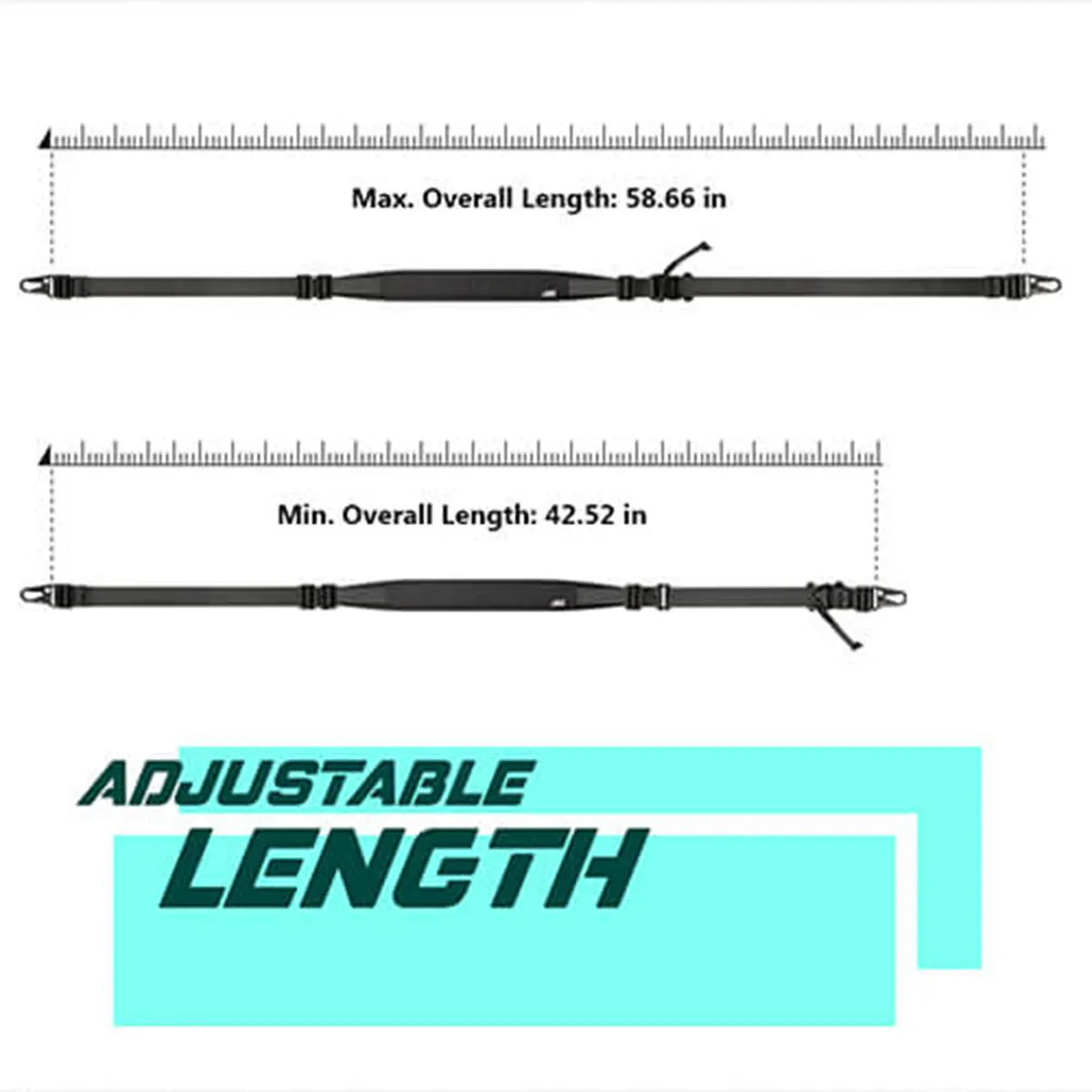 Taktische RSA-Montage, gepolsterter Gewehrriemen, modular, 1 und 2-Punkt, 2,25 Zoll breit, mit HK-Clip-Gürtel, MAGPUL-Schießpistole, Jagd