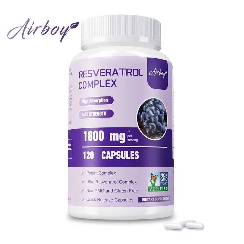 Resveratrol Complex - Antioxidant, Support Overall Health & Metabolism, Promotes Healthy Aging, Skin Health