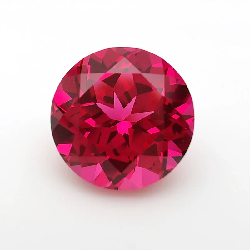 

Pretty Ruby Gem Round Faceted Cut Mohs Hardness Gems UV Test Ruby VVS Loose Gemstones For Jewelry Making DIY Collection Stone