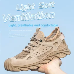 Summer Breathable  Labor Protection Shoes For Men Anti Impact Anti Puncture Non Odorous Feet Insulated Safety Shoes