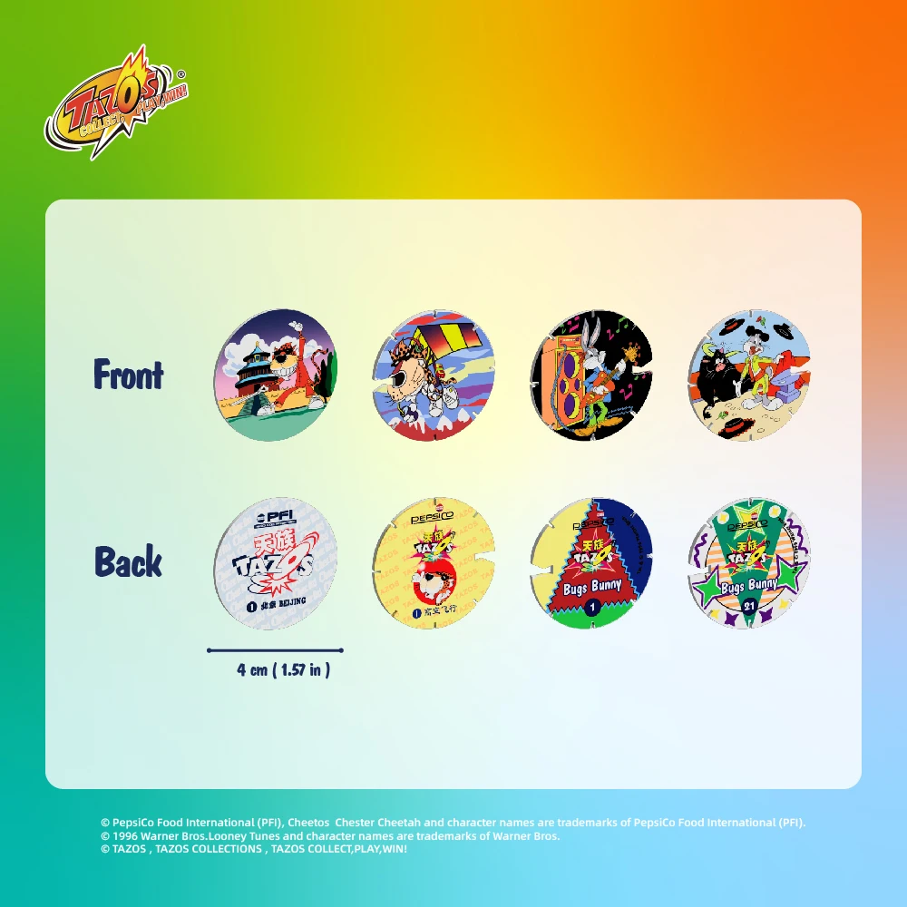 TAZOS Collections Chester Cheetah & Looney Tunes Album 1 2 & 3 Full/Complete Set Flippo Pogs Taps 【Chinese Version-Total 144Pcs】