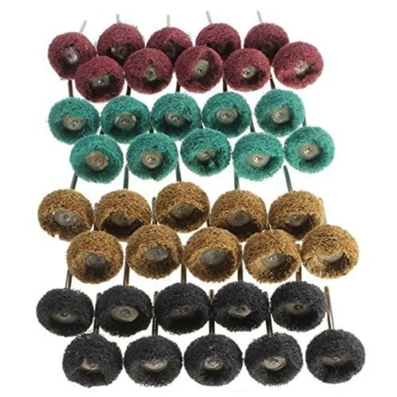 Rocaris 40 Pack 1 inch Abrasive Wheel Buffing Polishing Wheel Set for Rotary Tool 25mm