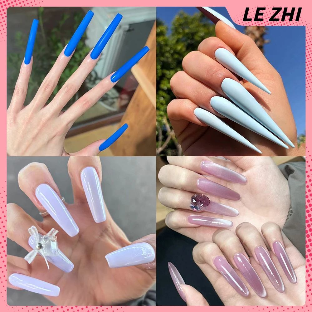 

Spicy Girl Europe America Colorful Handmade Xxl Long Tip Coffin Reusable Fake Nail Rhinestone Cat Eyes Bowknot Press On Nails