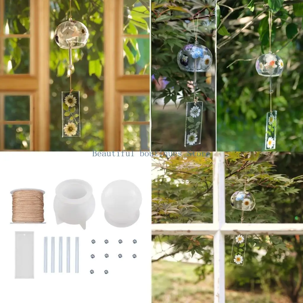 

U4LF Wind Chimes Resin Molds Silicone Kit Bundle Wind Chimes Molds for Epoxy Resin,Jewelry Resin Casting Molds Wind Bell Mold