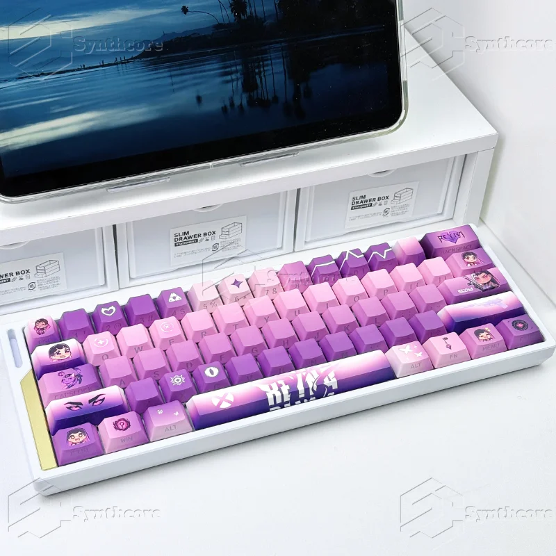 

130-клавишные колпачки для клавиш VALORANT GAME Reyna Theme Keycap Аниме Game Key Cap PBT DYE SUB Cherry MX Switch для механической клавиатуры