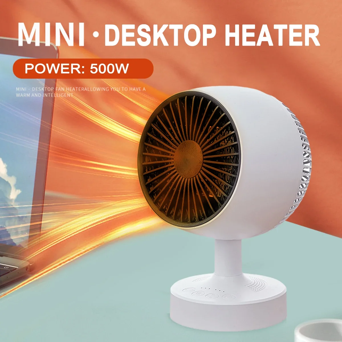 

Desktop intelligent constant temperature small shaking head heater three speed adjustable temperature mini home office heater