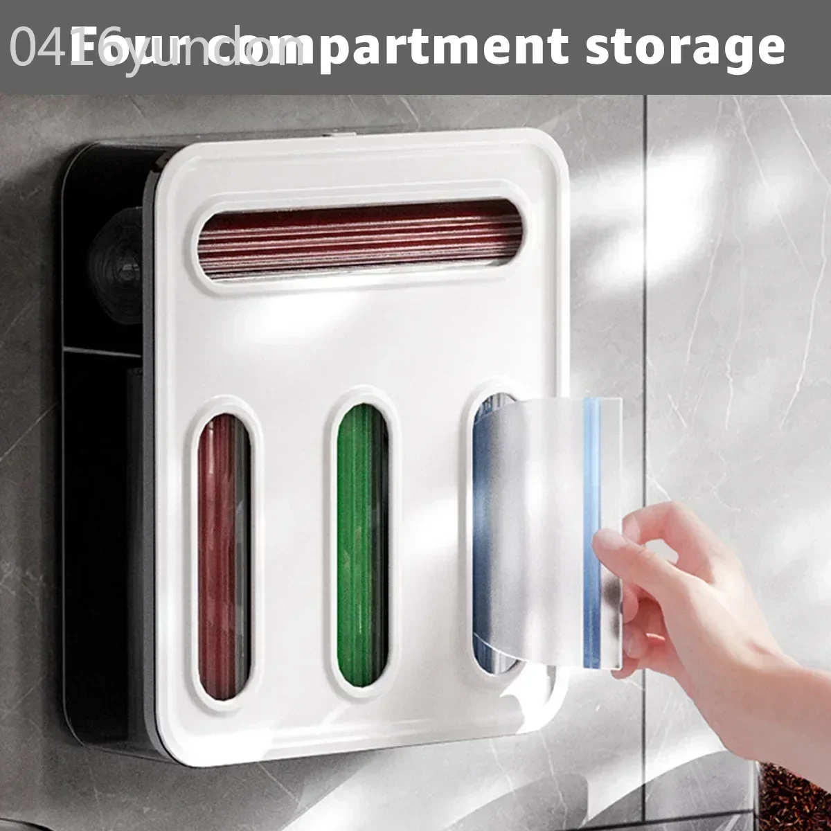 Multi-Slot Snack Bag Dispenser No Punching Wall Mounted Sandwich Bags Storage Box Freezer Bag Storage Organizer for Kitchens