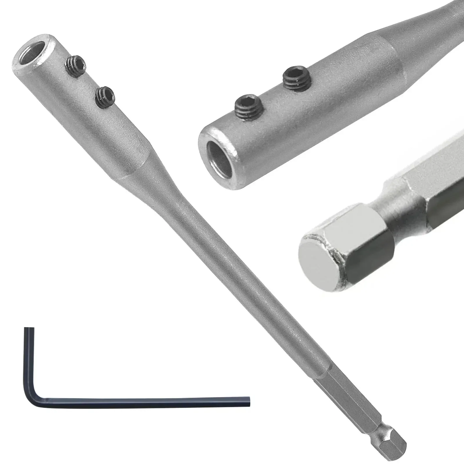 6-Inch High Carbon Steel Drill Bit Extension, 1/4" Hex Shank Spade Bit Extender for Woodworking, Carpentry&Furniture Drilling"